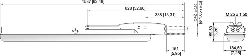 Ex Luminaria lineal LED EXLUX, serie 6402/4 R. STAHL