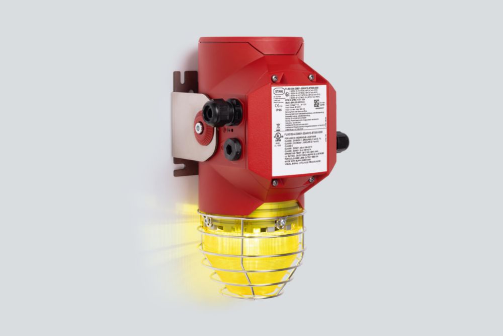 LED light fitting, Ex e, Lens colour: Yellow, Rated operational voltage DC: 133 ... 272 V | 110 ... 240 V, 50 Hz / 60 Hz, Connection type: Push in, Number of lamps: 1, Drilled holes: 2 x M20 + 2 x M25, Area of application: European Union (ATEX)/Brazil/IECEx, Zone 1/2/21/22