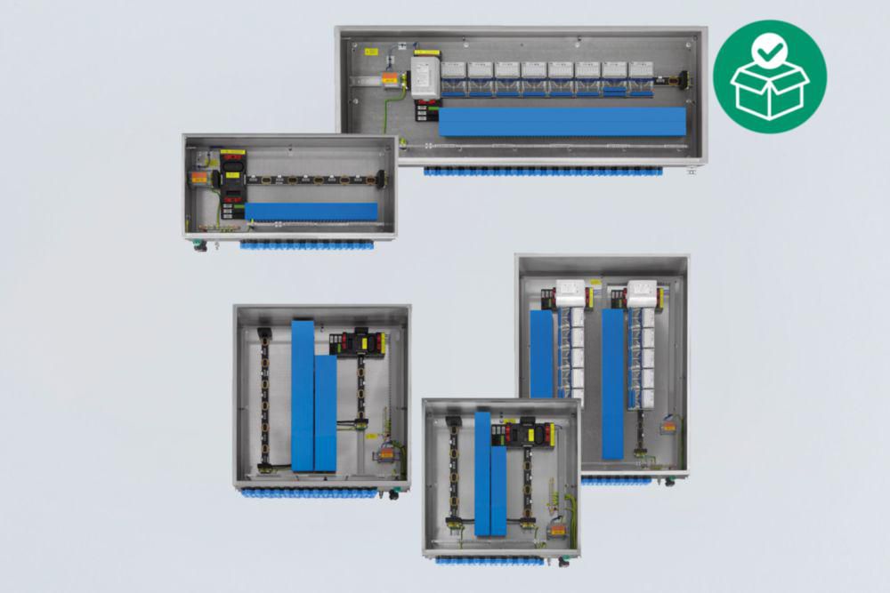 IS1 RIO standard encl. Zone 1, Width: 400 mm, Depth: 300 mm, Height: 1300 mm, 1 x BusRail for 10 slots (1 x CPM, 8 x I/O – modules), Zone 1/2