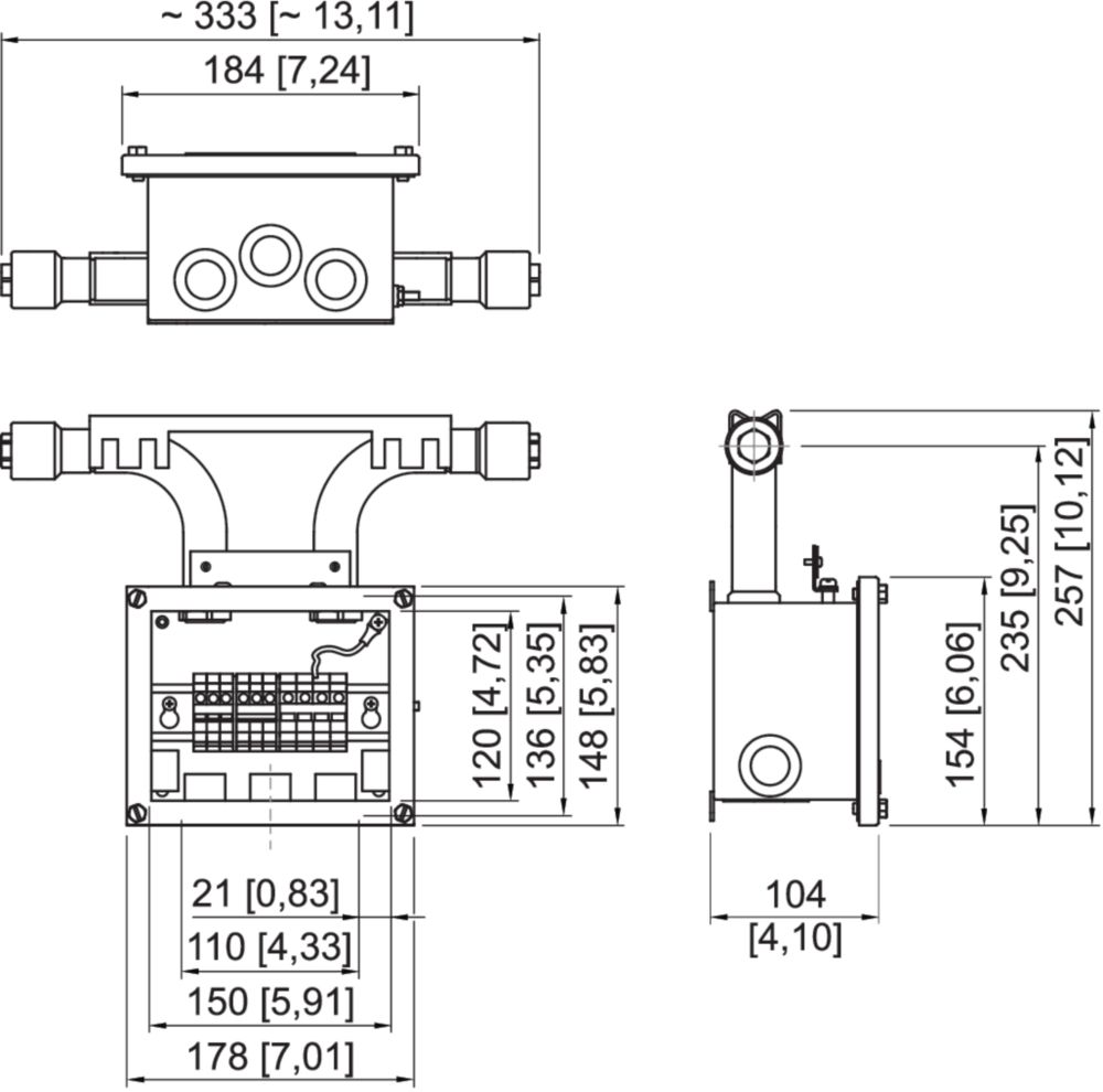 Ex TRANBERG<sup>® </sup>Junction Box for Heat Tracing / De-Ice - Pipe Mounted Series TEF1058 R. STAHL