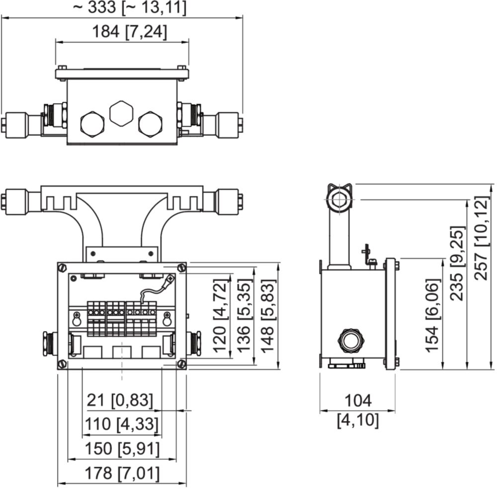 Ex TRANBERG<sup>® </sup>Junction Box for Heat Tracing / De-Ice - Pipe Mounted Series TEF1058 R. STAHL