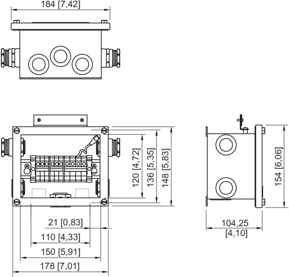 Ex TRANBERG<sup>® </sup>Junction Box for Heat Tracing / De-Ice - Wall Mounted Series TEF1058 R. STAHL