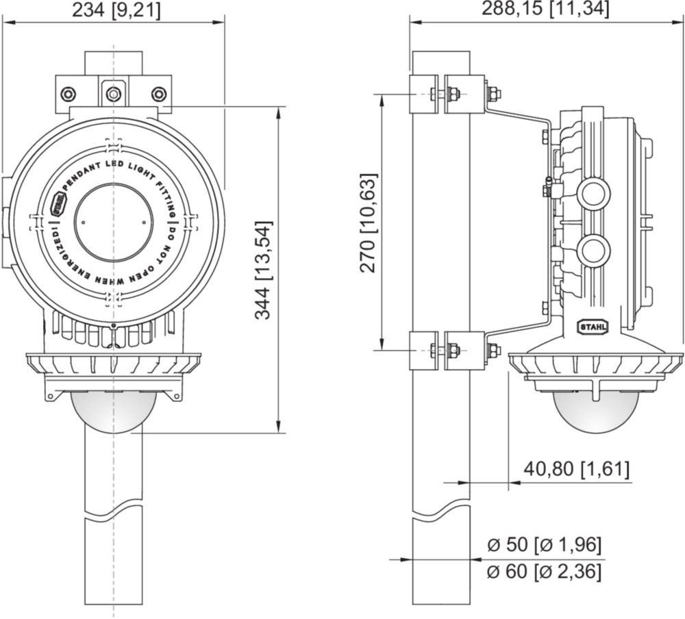 Lanterne à LED CEI série 6057 R. STAHL