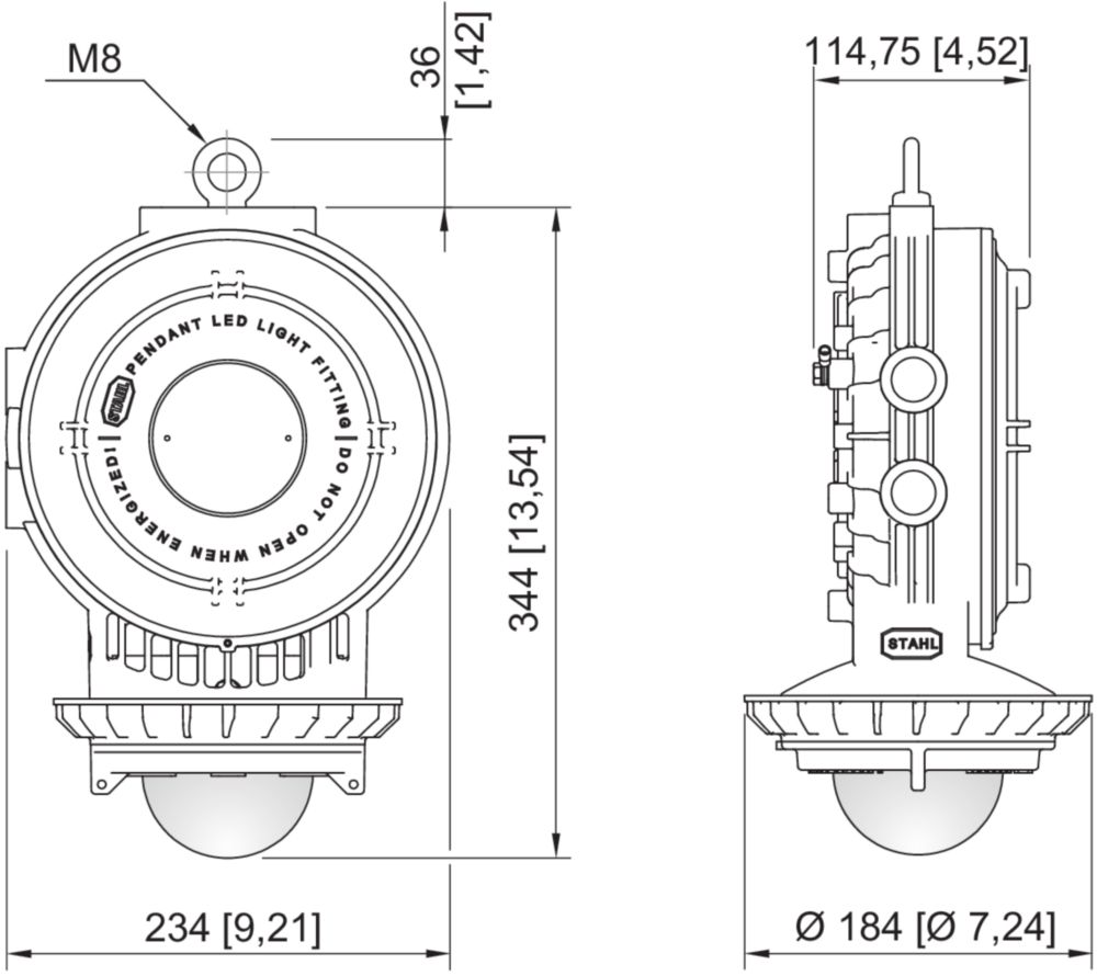 Lanterne à LED CEI série 6057 R. STAHL