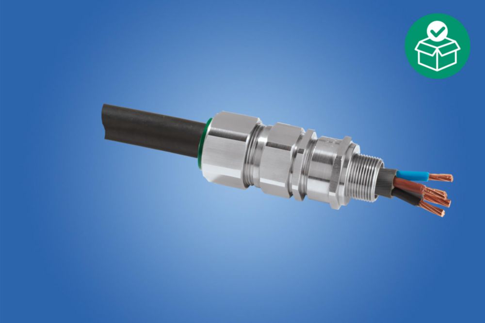 CMP-20E1FU, Cable gland, metric, M20 x 1,5, 12.50 - 20.90 mm, Nickel-plated brass, All armouring, Without lead sheath, Zone 1/2/20/21/22
