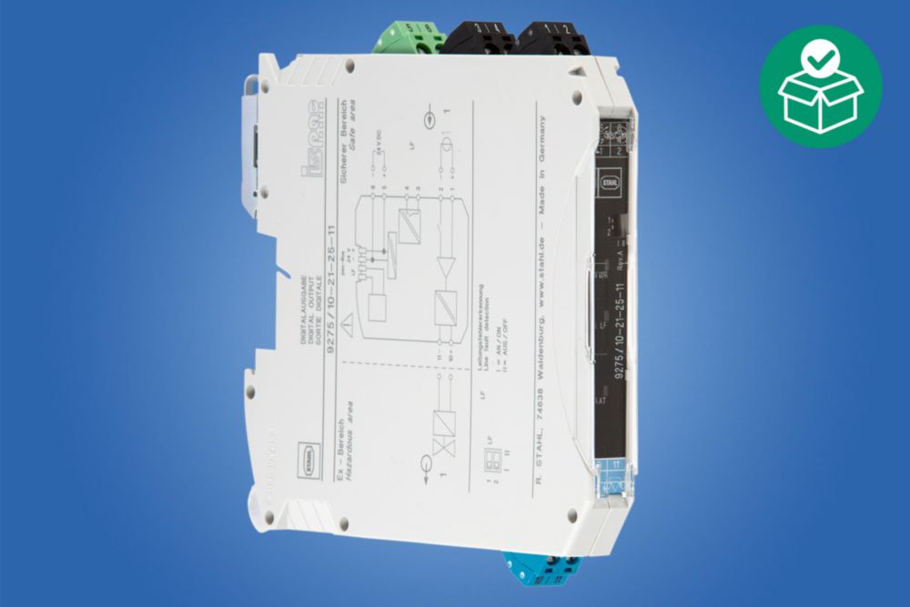Binary output, Screw terminal, slim design just 12.5 mm wide, Number of channels: 1, Output open-circuit voltage U<sub>a</sub>: 24.3 V, SIL 3, Zone 2