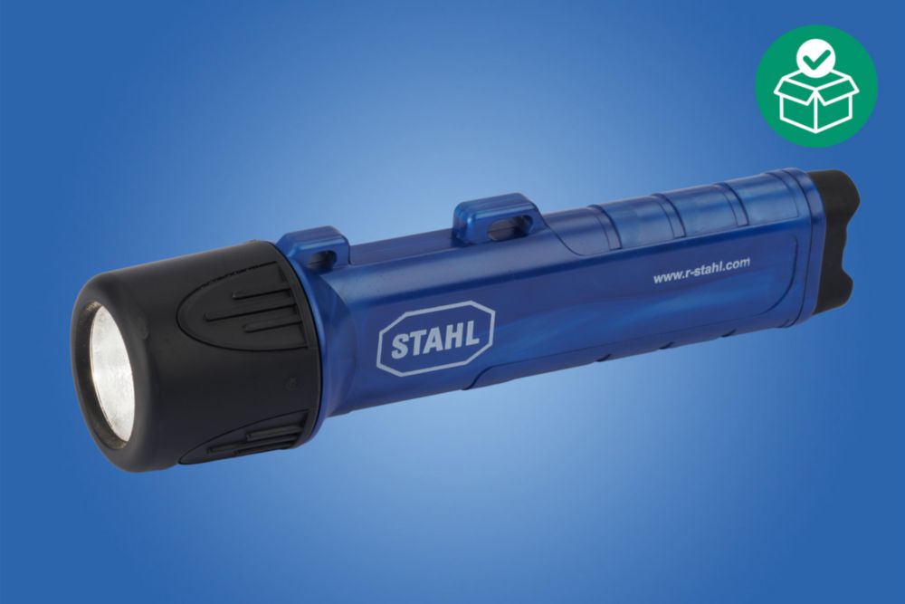 Handleuchte LED,  CREE LED XT-E (5W),  120lm; ~ 15 - 50 h, 150m,  Batterie-Ausführung: 4 x AA, Polycarbonat+Zusatzstoffe,  Zone 0/21