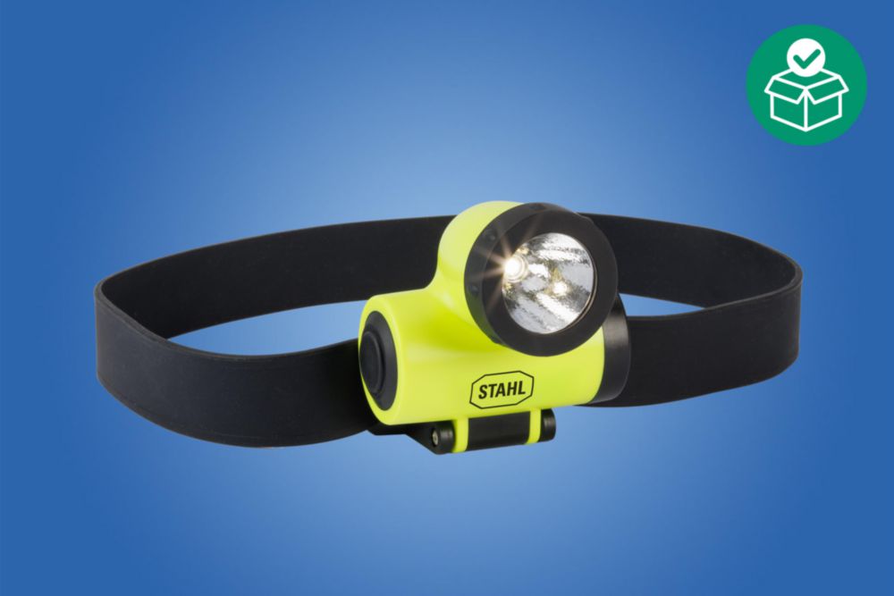 6141/64-1S, Kopfleuchte LED, Z1, IIB,  CREE LED XT-E (5W),  120lm; ~ 12 - 45 h, 150m,  Batterie-Ausführung: 4 x AAA, Polycarbonat,  Zone 1/2